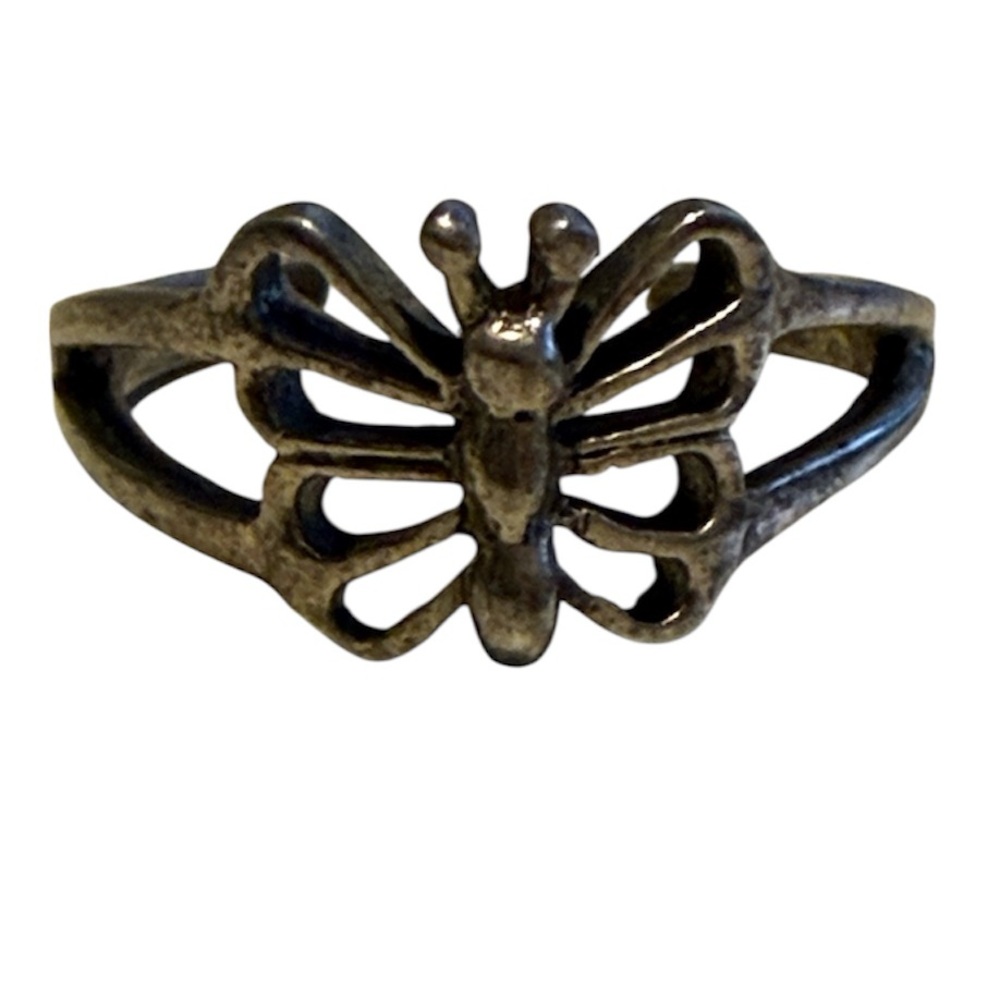 925 Butterfly Design Toe Ring, Adjustable - image 1